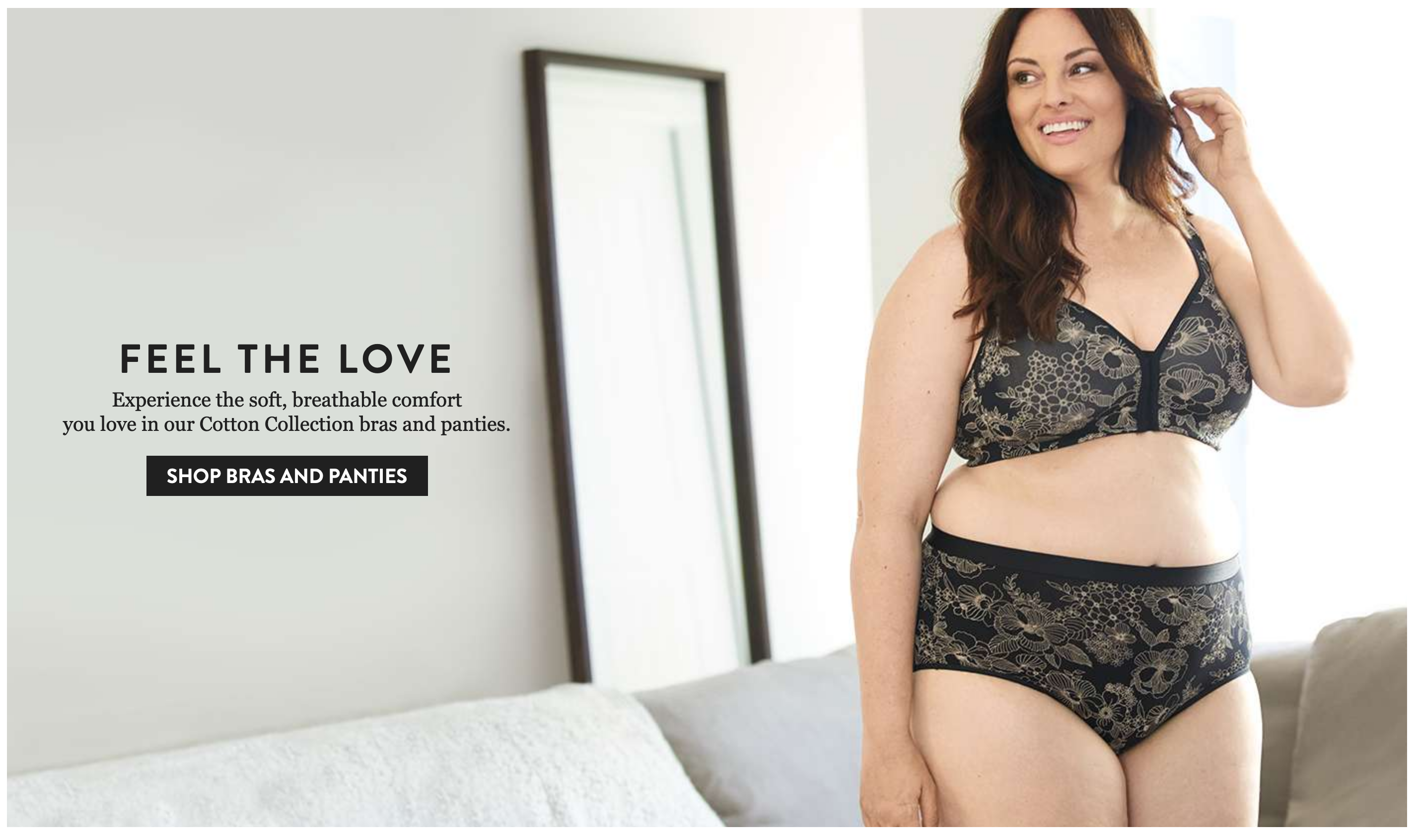 Catherines Plus Sizes - Comfy cotton bras and panties in pretty
